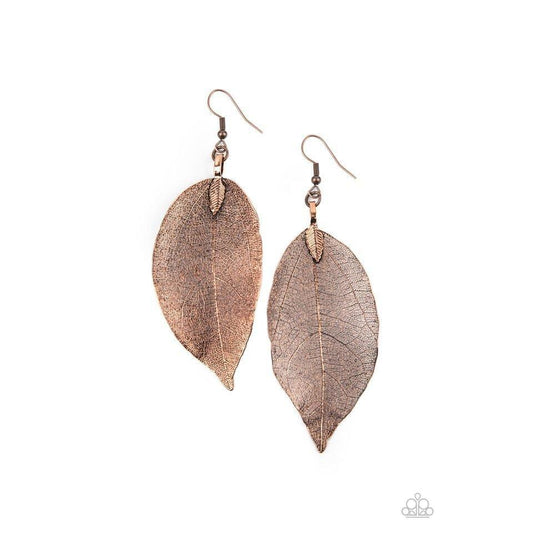 Leafy Legacy - Copper Earrings 846