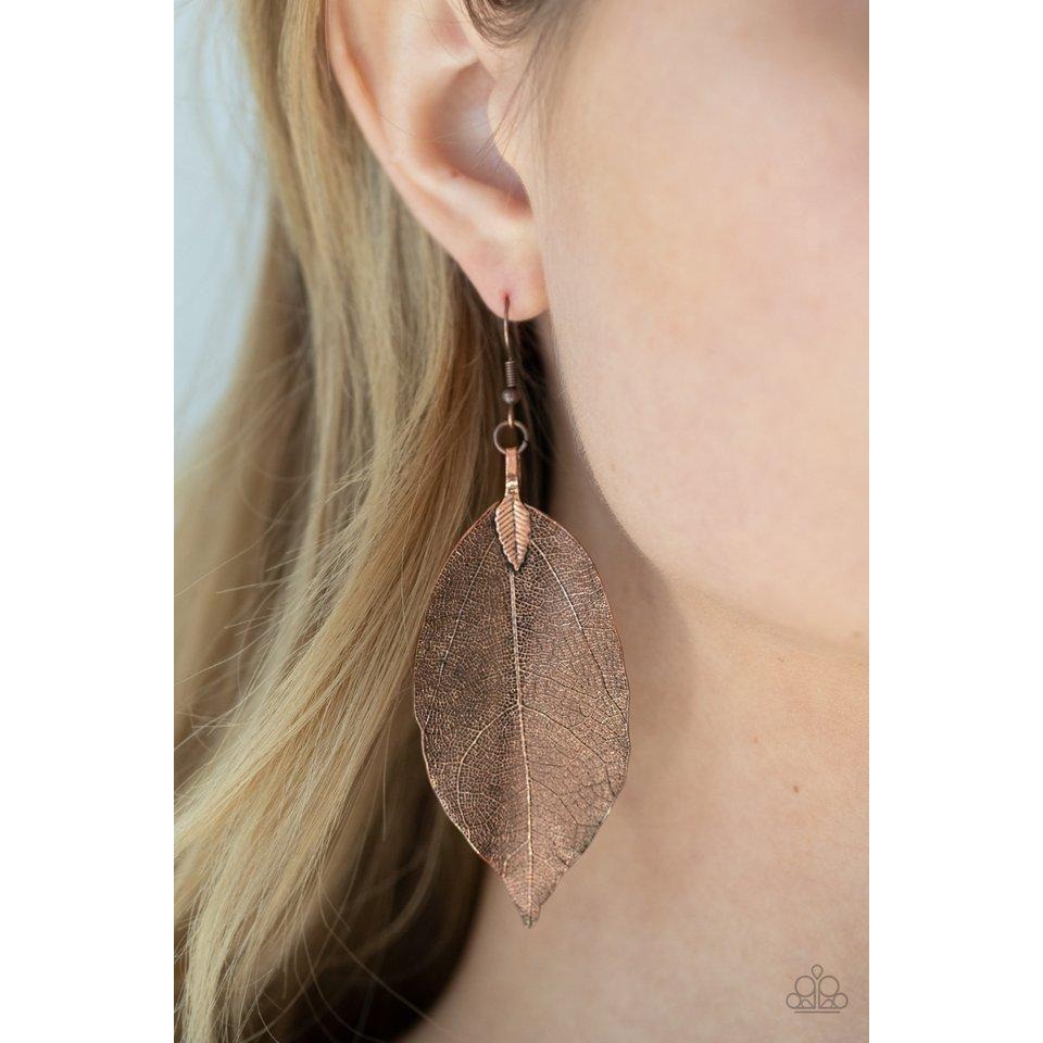 Leafy Legacy - Copper Earrings 846